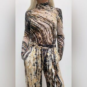 Zara Marble Print Top